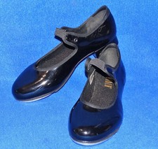 BLOCH WOMENS TECHNO TAPS 7 M BLACK PATENT "ANNIE" TAP SHOES MARY JANE