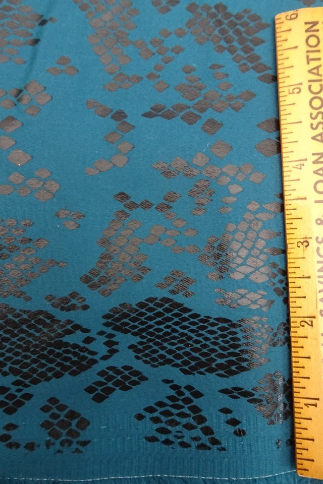 Microfiber Fabric 2 yds x 60" Blue Snake Animal Print 1-Way Stretch NOS - Image 2 of 3