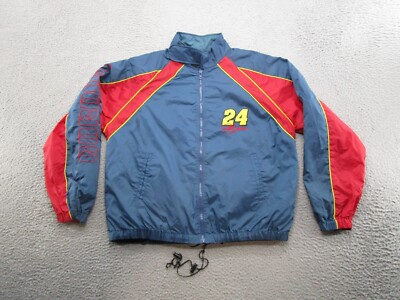 VTG Y2K Winners Circle Jeff Gordon #24 Nascar Windbreaker Jacket Mens SZ M Read