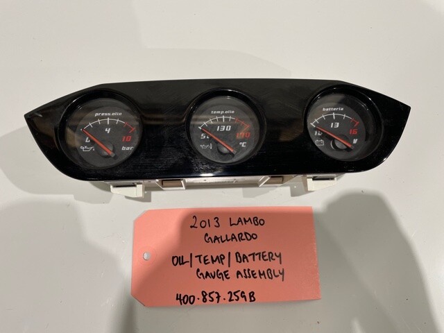 13 LAMBORGHINI GALLARDO LP560 LP550 OIL WATER VOLT GAUGE POD ON DASH 400857259B