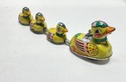 Unbranded Wind Up Tin Toy Yellow Multicolor Duck Train Mother Ducklings — photo 4