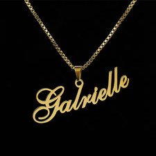 Customized Box Chain Necklace Name Pendant Jewelry Gold Silver Rose Gold Letters