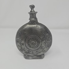 Rare Antique 1647 French Pewter Round Flask