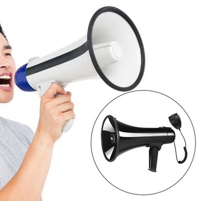 Portable Megaphone Speaker Adjustable Volume Comfortable Handle Lightweight with