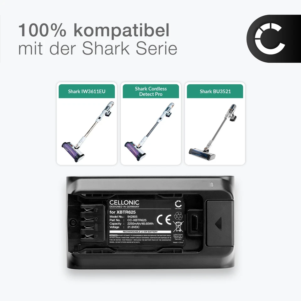 Akku für 21.6V 2250mAh Shark Cordless Detect Pro - Bild 3 von 4