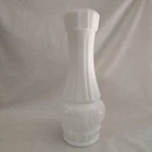 NICE Vintage Milk Glass Vase Bullseye Pattern 9” Tall