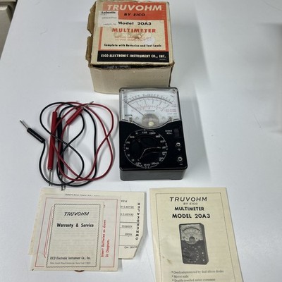 VTG Truvohm By Eico Model 20A3 Multimeter In Box With Instructions 
