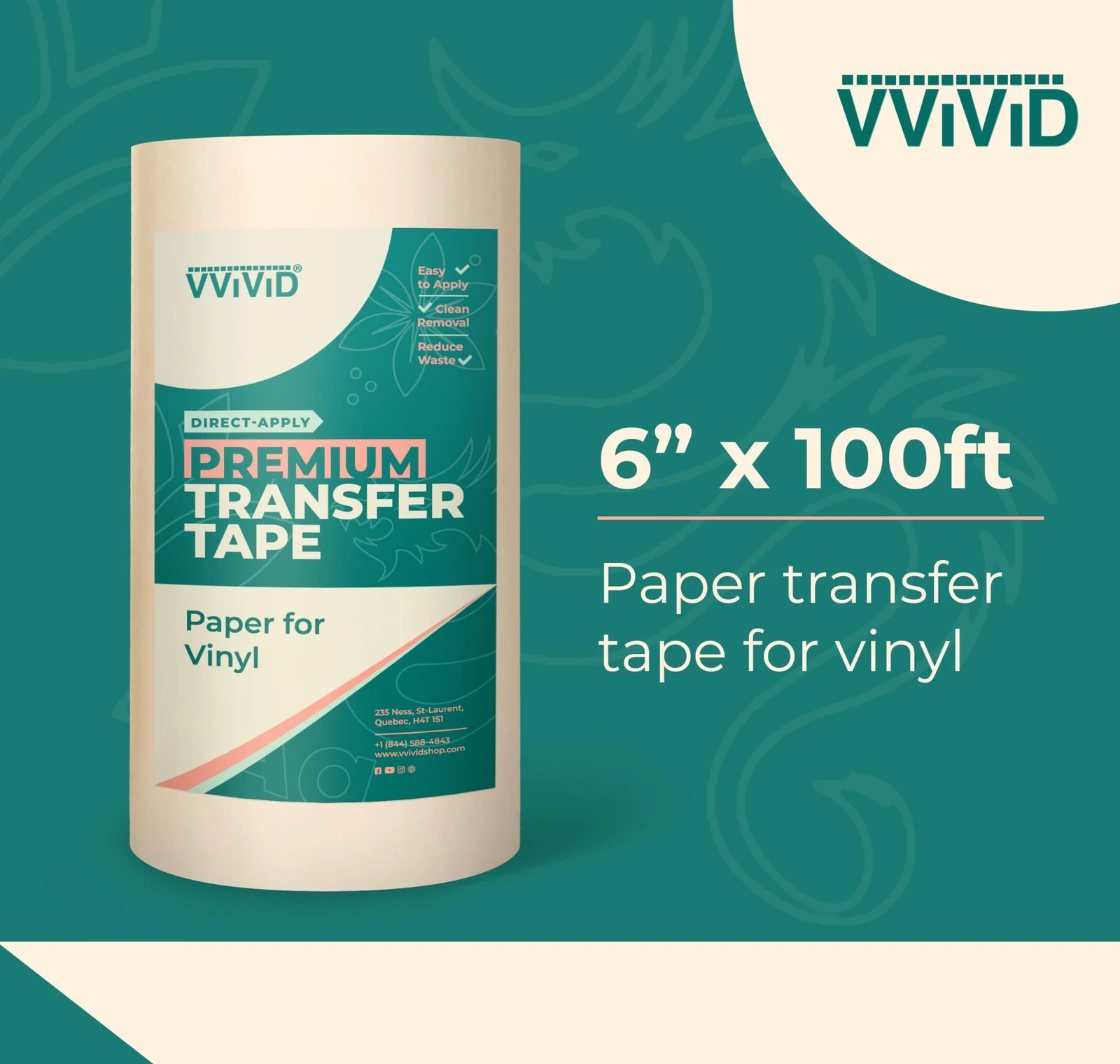 Easy-Apply 6"x100' Medium Tack Transfer Tape Compatible with Cricut & More - product detail image 5