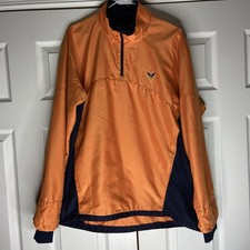 Zero Restriction Windstopper Jacket Mens Large Orange Golf Pullover Long Sleeve