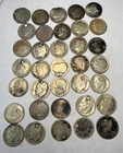 Lot of 35 Roosevelt-32 & Barber-3 Dimes Mixed Date-Holed/Damaged/Cull