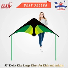 55" Delta Kite Large Kites for Kids and Adults Beginners Easy to Fly Single Line