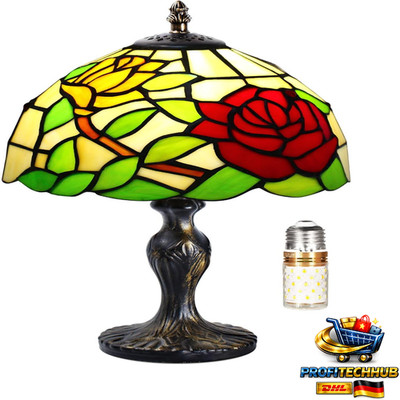 Stained Glass Tischlampe Vintage Handcrafted Glaslampe 13 Zoll