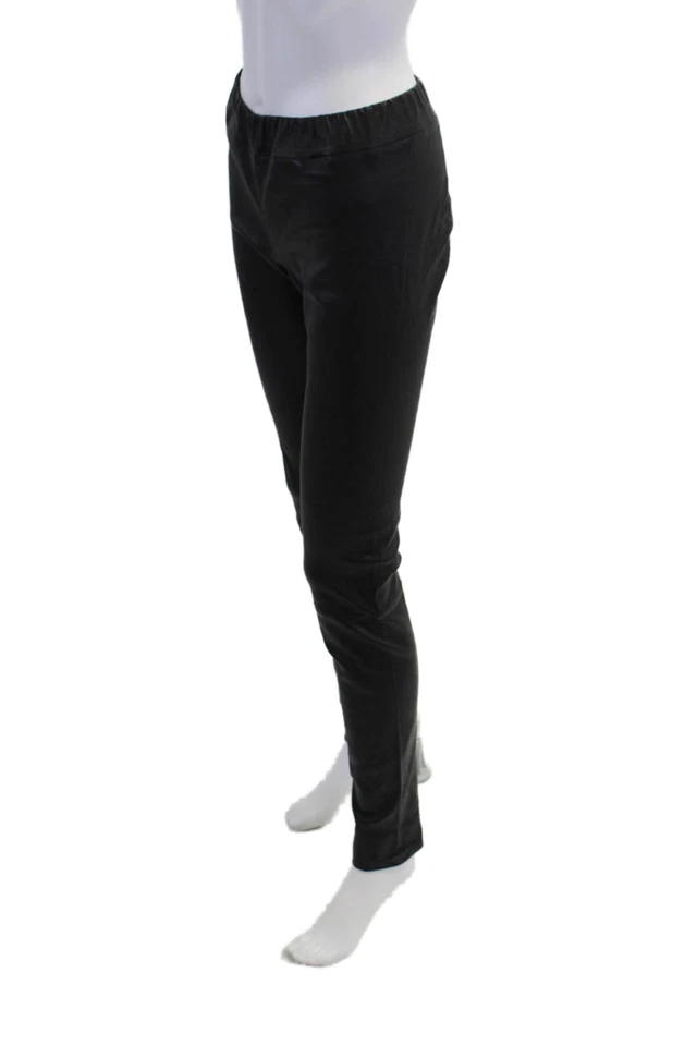 Leggings The Row para mujer de cuero cintura elástica tiro alto negros lisos talla M Foto 2 de 4
