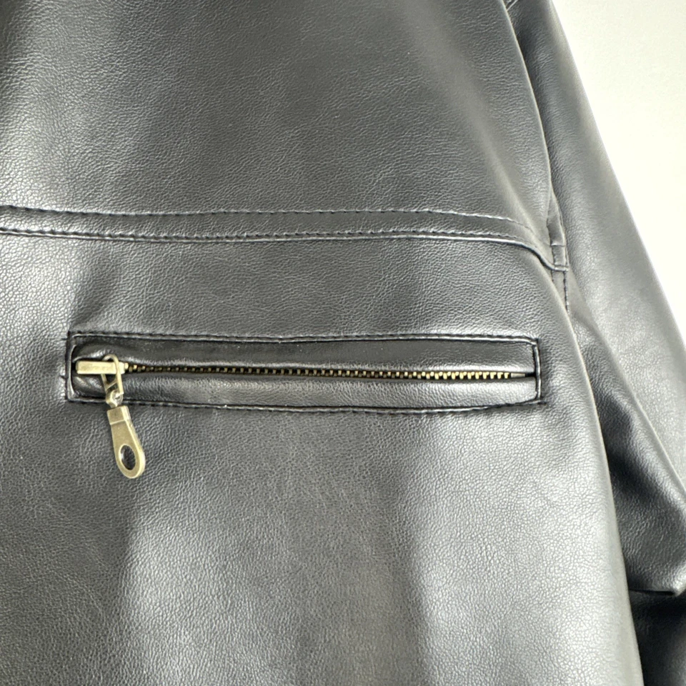 Alta V Moda Italian Leather Coat Mens Size L Black Quilted Lined Italy Made NWT - Image 2 of 4