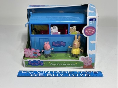 Peppa Pig's School Bus Play Set Removable Roof & Music & 2 Figs NIB Sealed  