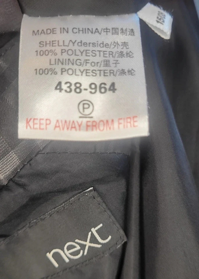 Next Women’s Black Check Trench Coat Belted Double Breasted Size 12 - Image 4 of 4