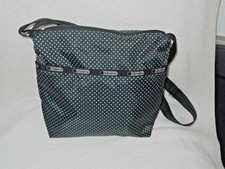 LeSportsac BLACK POLKA DOT SHOULDER BAG