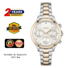 Image of HUGO BOSS 1502564 WOMAN STAINLESS STEEL WATCH WHITE DIAL 38 MM