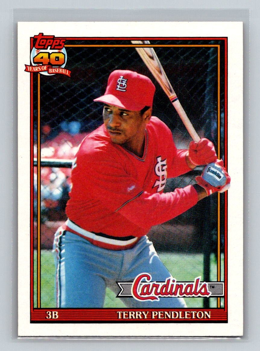 1991 Topps #485b Terry Pendleton St. Louis Cardinals Baseball Card