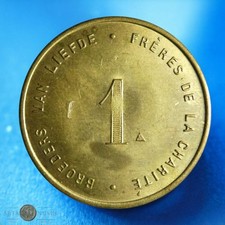 BELGIQUE - Jeton - Token - 1 Franc "Frères de la charité", Laiton