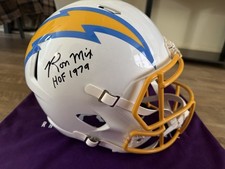 Los Angeles Chargers Helmet Ron Mix Autographed Schwartz Authenticated HOF 1979