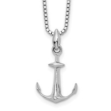 Sterling Silver Diamond Pendant Necklace 18" for Women with 2 Inch ext. 0.54gm