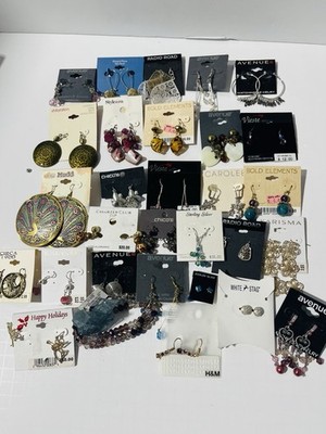 Lot Of 30 Designer/Name Brands Earrings , Some 925 Silver Swarovski Chico s