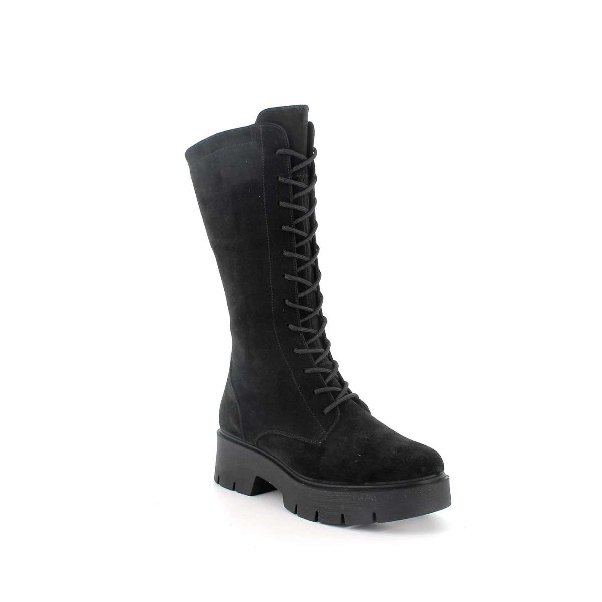 Stivali Con Zeppa Igi&co Donna - Pelle E Tessuto Elasticizzato, Tacco 6,2 Cm, Made In Italy, Numero 37