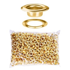 Yescom 1000 pcs Grommet Kit 1/2 inch Size #4 Eyelets and Washers Brass YES0383