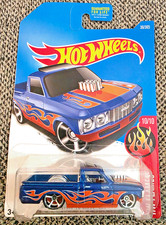 Hot Wheels Custom '72 Chevy Luv Truck Metallic Blue with Orange Flames NIP
