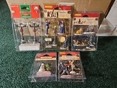 Lemax Christmas Lot of 5 Brand New Figure Sets - Lights, Band, Animals, Snowman+