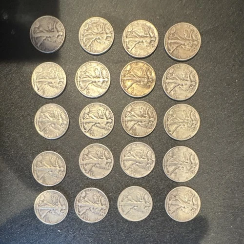 Liberty Walking Half Dollar Silver 20 Coins Circulated Business Strike