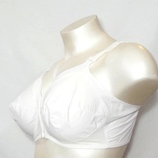 48D Exquisite Form 530 Front Close Wire Free Pointy Bullet Bra White NWOT