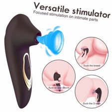 Black Sucking-Vibrator-Clit-Sucker-Dildo-G-spot-Massager-Sex-Toy-Women-Couple