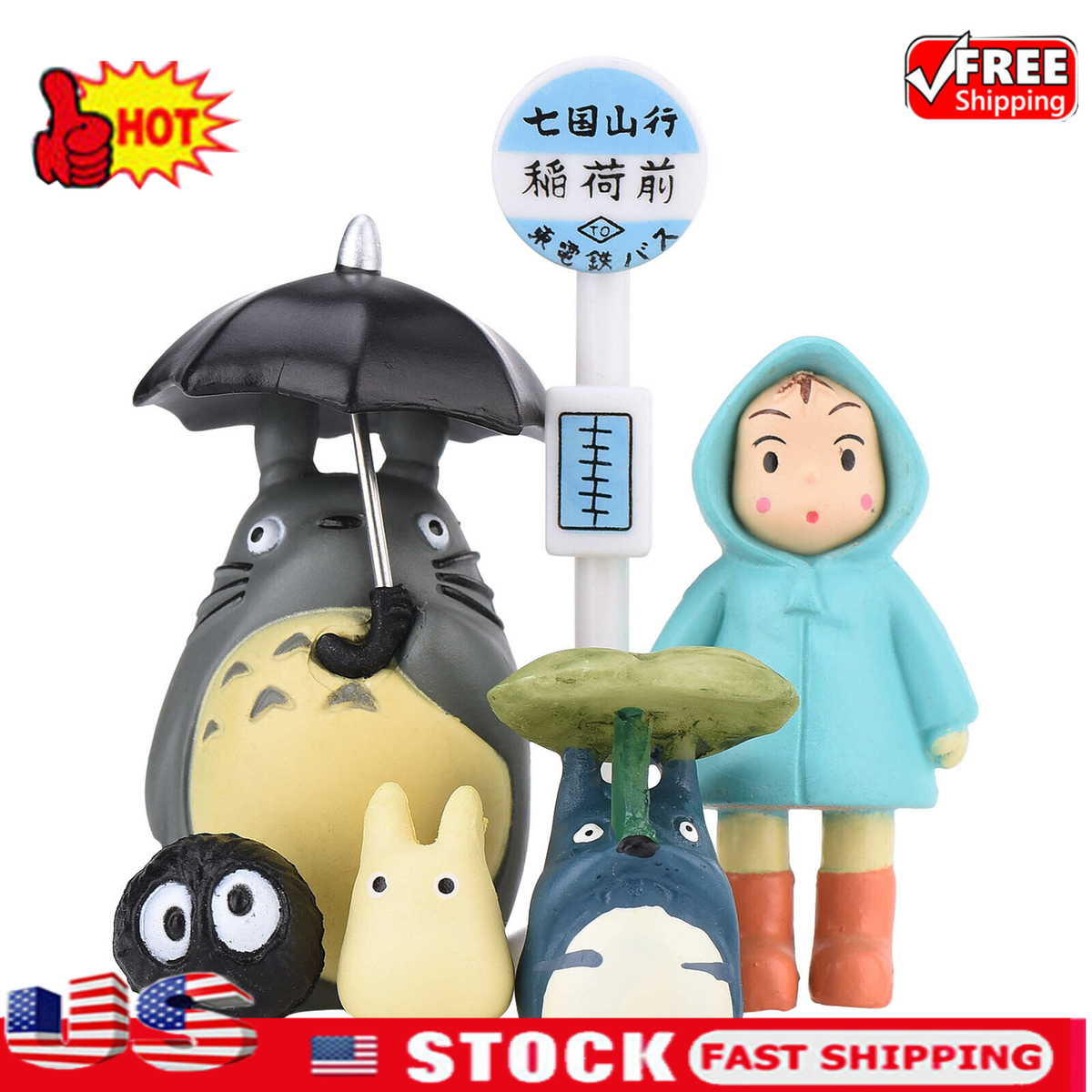 6pcs My Neighbor Totoro Figure Set – Hayao Miyazaki Anime Bus