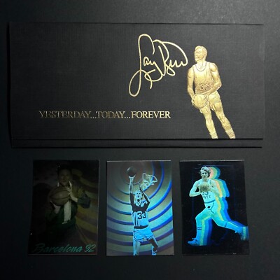 【SALVINO】殿堂！LARRY·BIRD 直筆サインプレート付きフィギュア Larry Bird 1992 Yesterday-Today-Forever Hologram Card Set (3) w