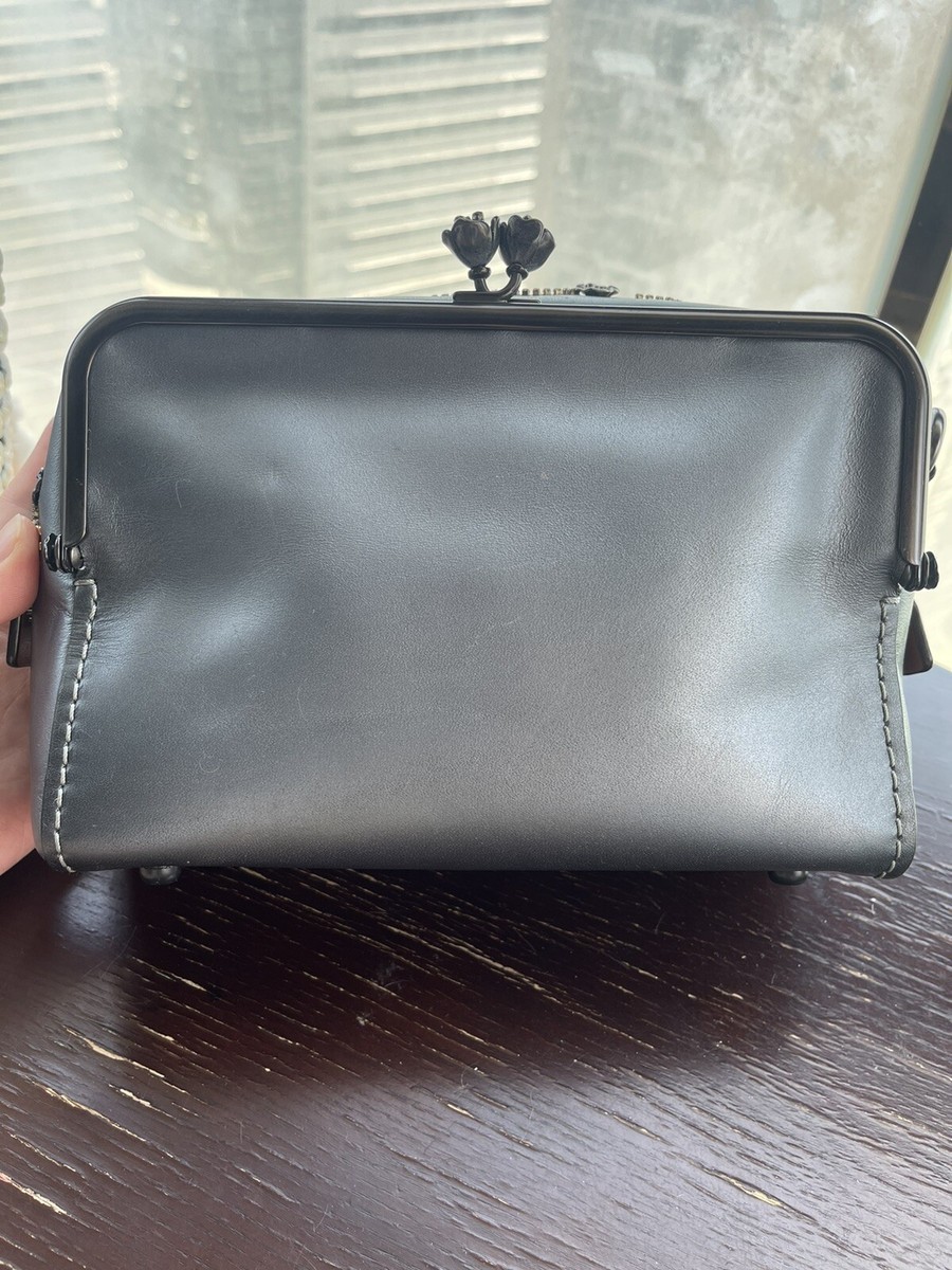 バッグ Coach Kiss Rock Hand Bag Leather Kiss lock bag coach - Gem