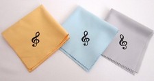 3 Music Polish Cleaning Cloth For Guitar Bass Violin Treble Clef 10"- 3 colors