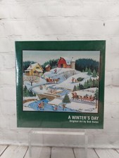 A Winter’s Day 500 Piece Jigsaw Puzzle Art By Bob Bates 16" x 20" USA Made 2006