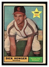 1961 TOPPS DICK HOWSER #416 ROOKIE CARD ATHLETICS HIGHER GRADE GREAT ROYALS MGR