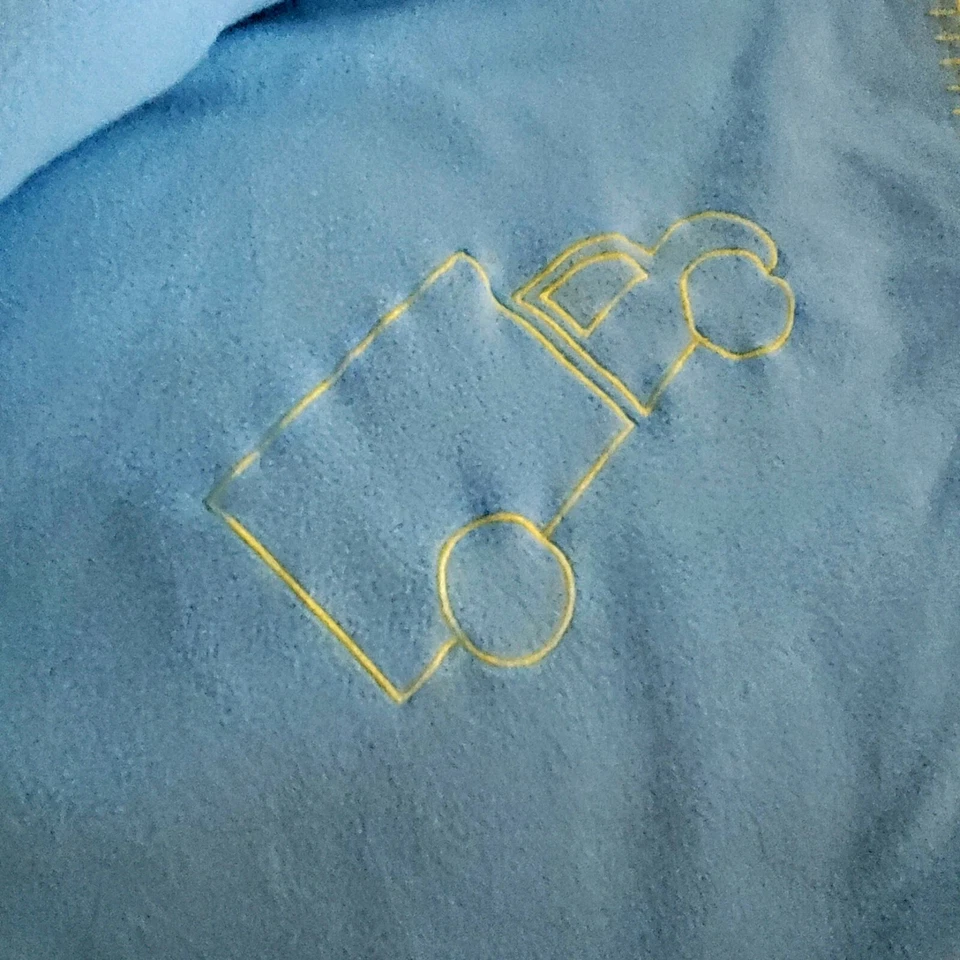 IKEA Azul Polar CAR CAMIÓN Bebé Niño Manta Costuras Verdes 35x35 Suave Foto 4 de 4