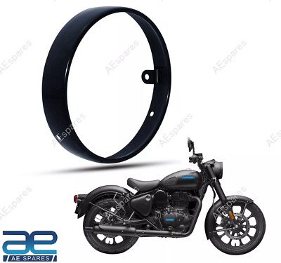 LED Headlight Outer Ring Rim Black For Royal Enfield New Classic Reborn 350 @RE