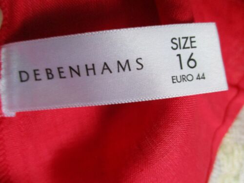 Debenhams - Red, short sleeve 100% linen, shirt - Size UK16/EU44 - Picture 9 of 10