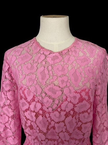 Moschino Cheap And Chic Kleid 42 UK10 Rosa 3/4 Arm Spitze - Bild 2 von 10
