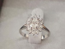 Halo Cut With Oval  Round Cut 1.10CT Simulated Sapphire Anniversary Women Ring