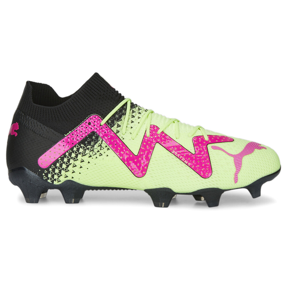 Футбольные бутсы Puma Future Ultimate Tricks фирмы GroundAg на шнуровке Мужские желтые Snea