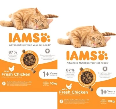 2 x 10 kg IAMS Advanced Nutrition Adult 1+ (€ 4,22/kg) Katzenfutter mit Huhn