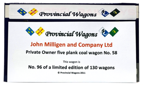 DAPOL 00 GAUGE - JOHN MILLIGEN & CO LTD 5 PLANK PRIVATE OWNER IRISH LIMITED ED - Picture 2 of 3