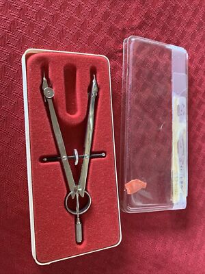 Vintage Fullerton 2135 Compass Engineering Drafting Drawing Tool Germany w Case