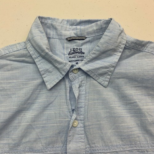 Izod Saltwater Button Up Shirt Mens M 